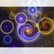 FRACTAL ART DESIGN GREETING CARD Spiral Moons